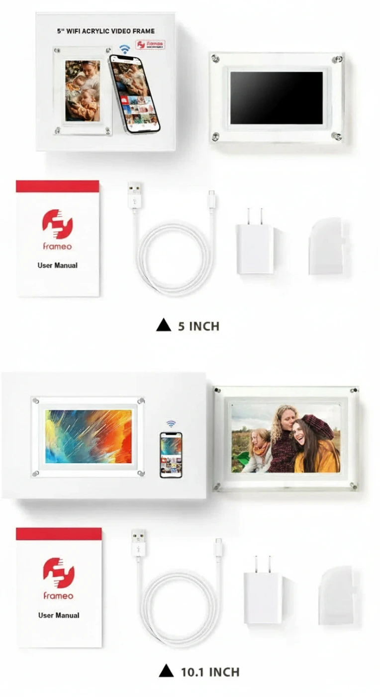 Frameo 5 Inch WiFi Digital Picture Frame 1280 * 720 IPS HD