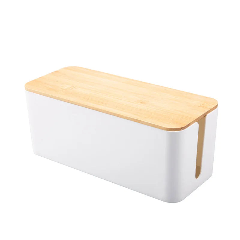 TidyBox™ Cable & Cord Organizer - White Wooden