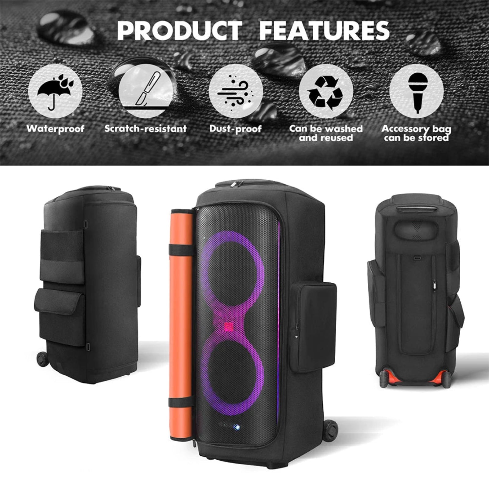 Speaker Carry Cover with Mic Pocket Portable Speaker Dust