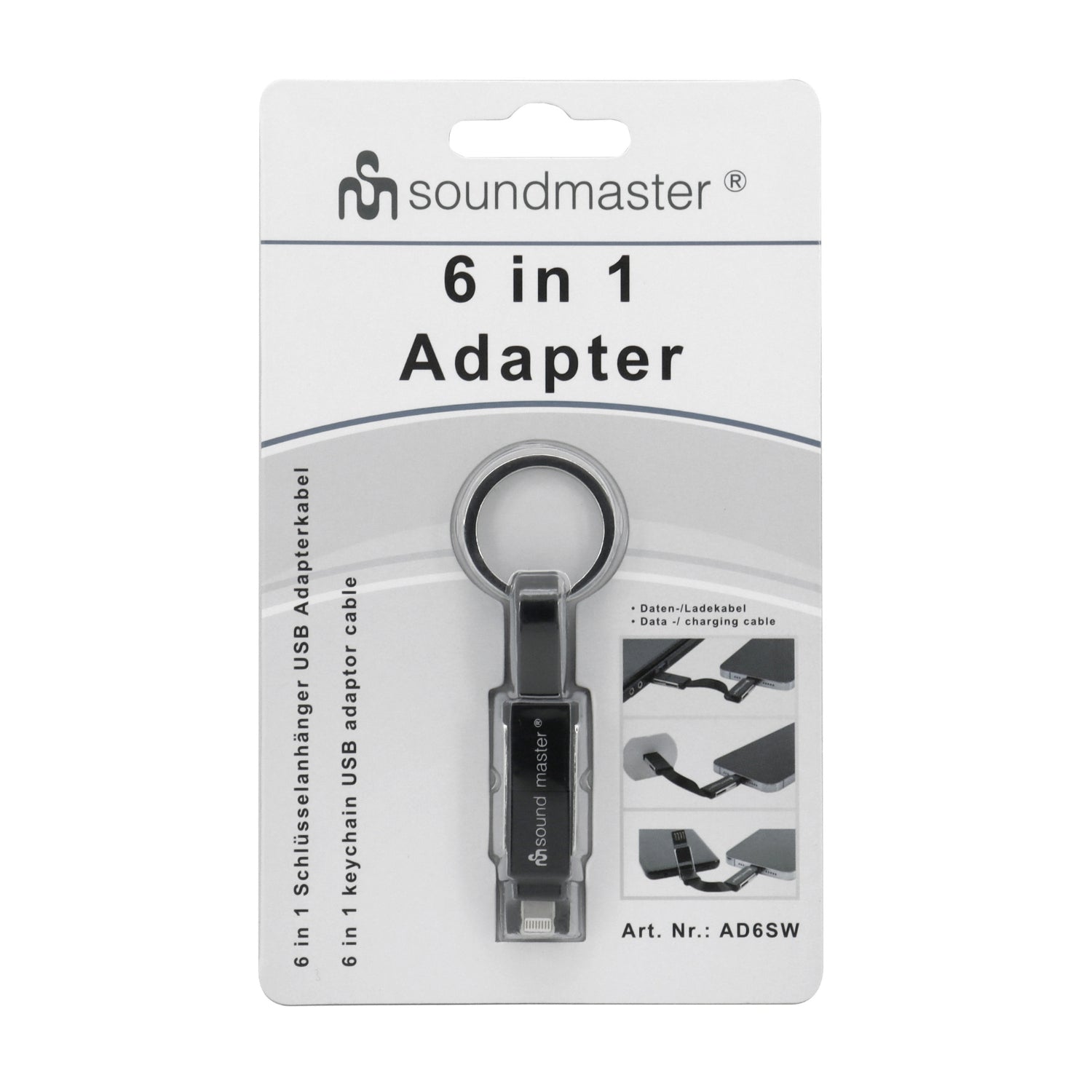 AD6SW 6-in-1 Universal Adapterkabel mit Schlüsselanhänger