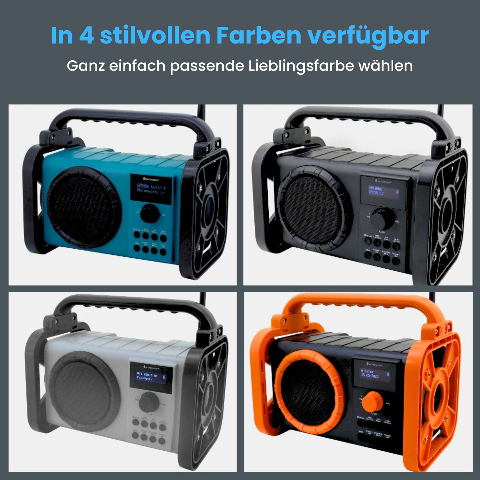 Soundmaster DAB80 SG Baustellenradio Gartenradio