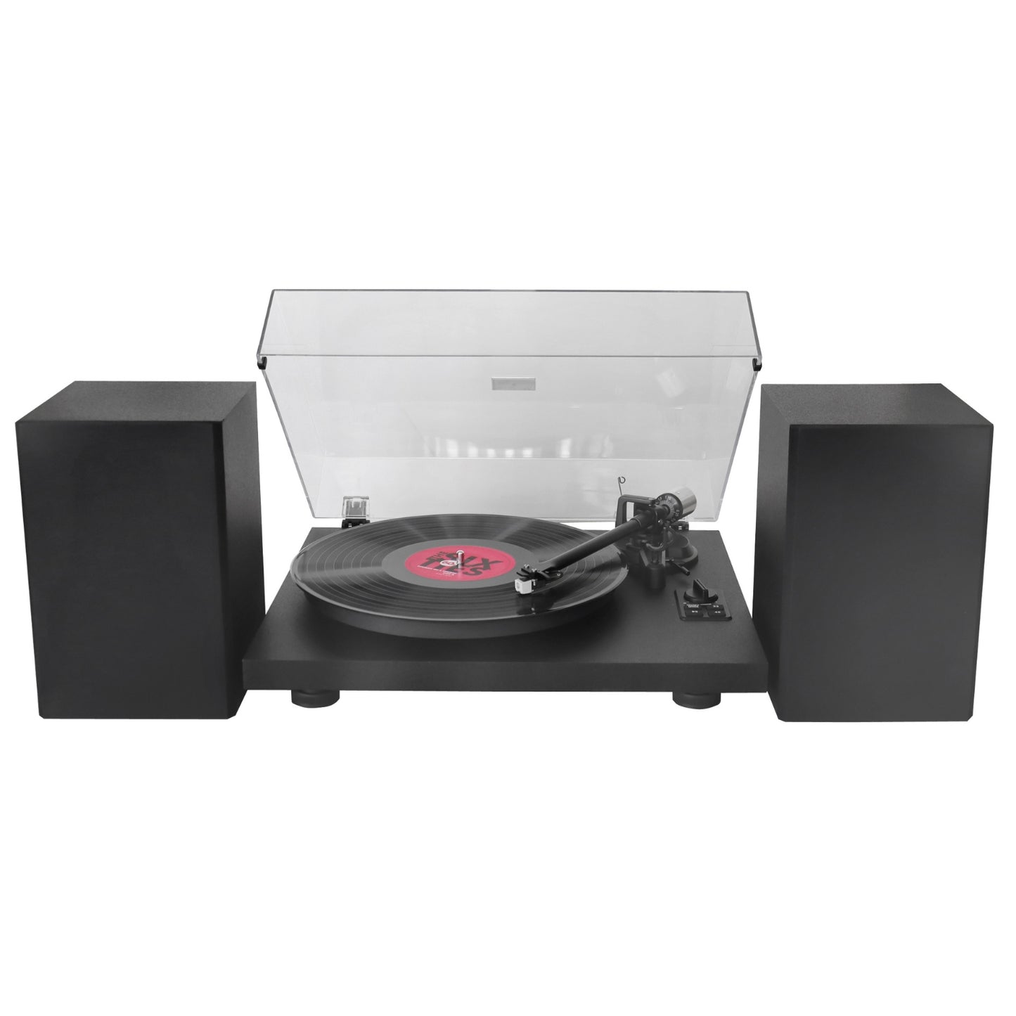 Soundmaster EliteLine PL711SW Plattenspieler-Komplettsystem – mit Audio-Technica Tonabnehmer, integriertem Verstärker, Lautsprechern, USB-Aufnahme, Bluetooth und PHONO/LINE-OUT