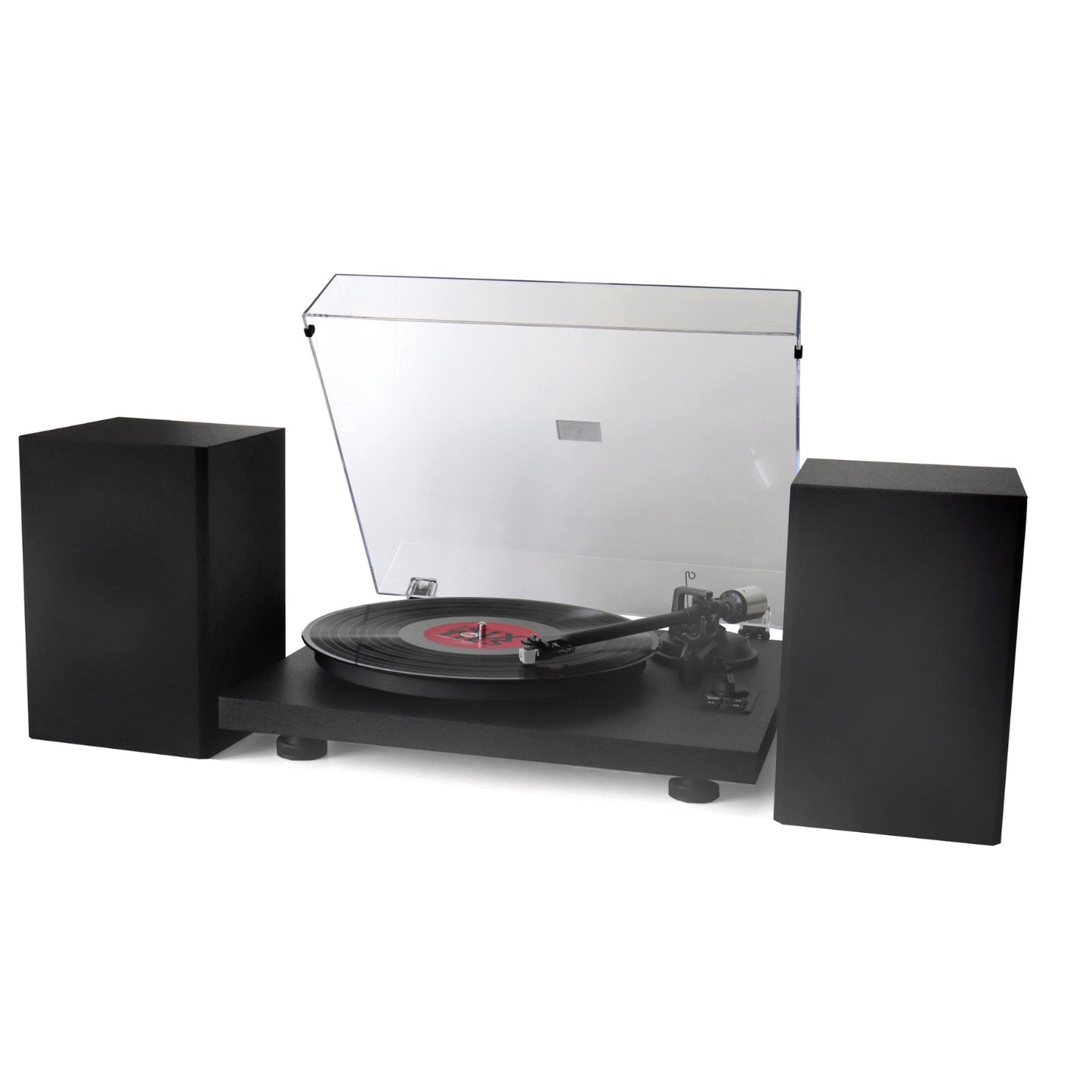 Soundmaster EliteLine PL711SW Plattenspieler-Komplettsystem – mit Audio-Technica Tonabnehmer, integriertem Verstärker, Lautsprechern, USB-Aufnahme, Bluetooth und PHONO/LINE-OUT
