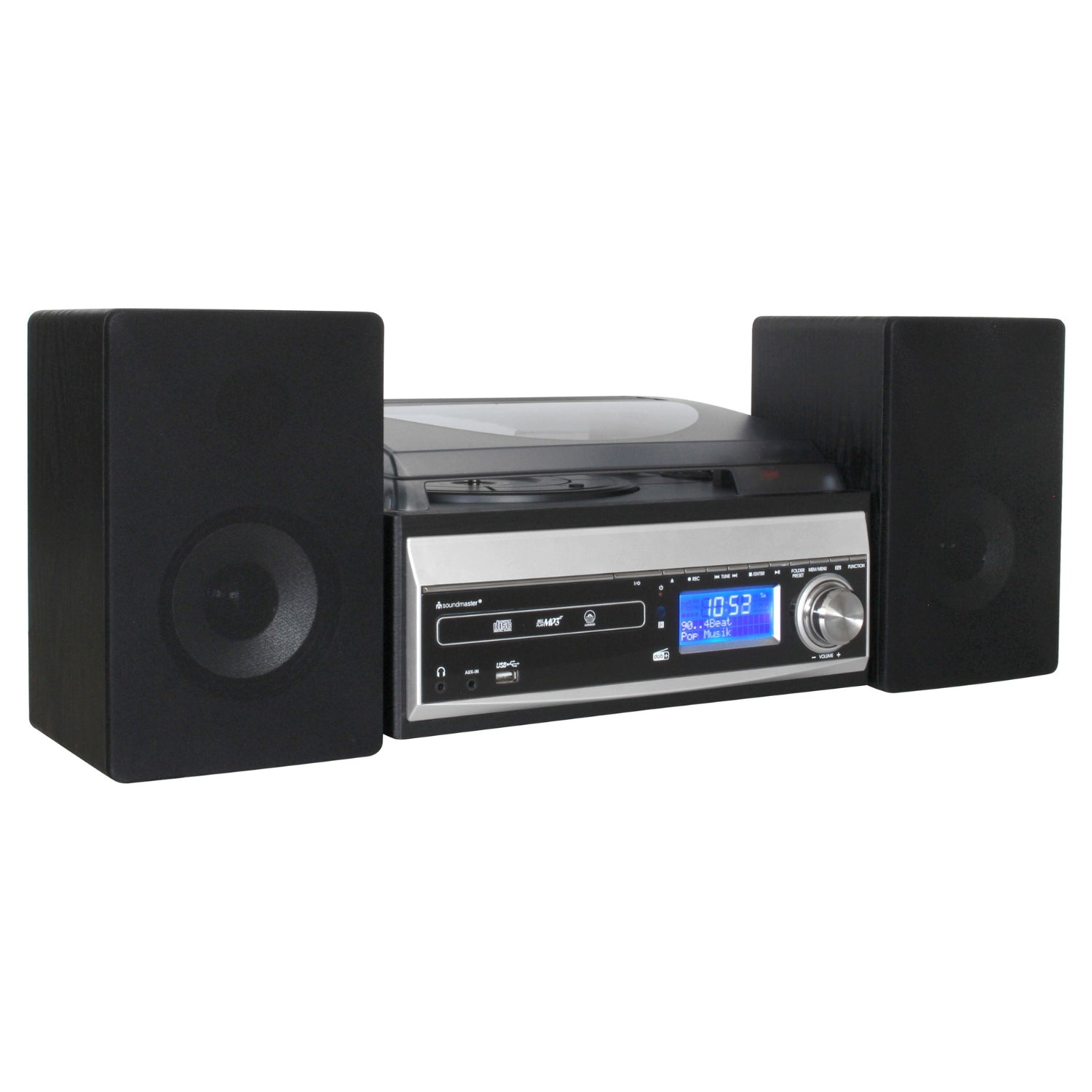 Soundmaster MCD1820SW Plattenspieler Stereoanlage CD-Player