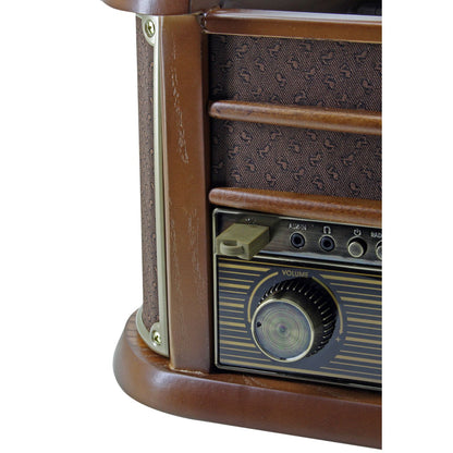 Soundmaster NR565DAB Equipo estéreo nostálgico 7 en 1 Tocadiscos DAB+ CD-MP3 USB Casete Digitalización BT Ecualizador