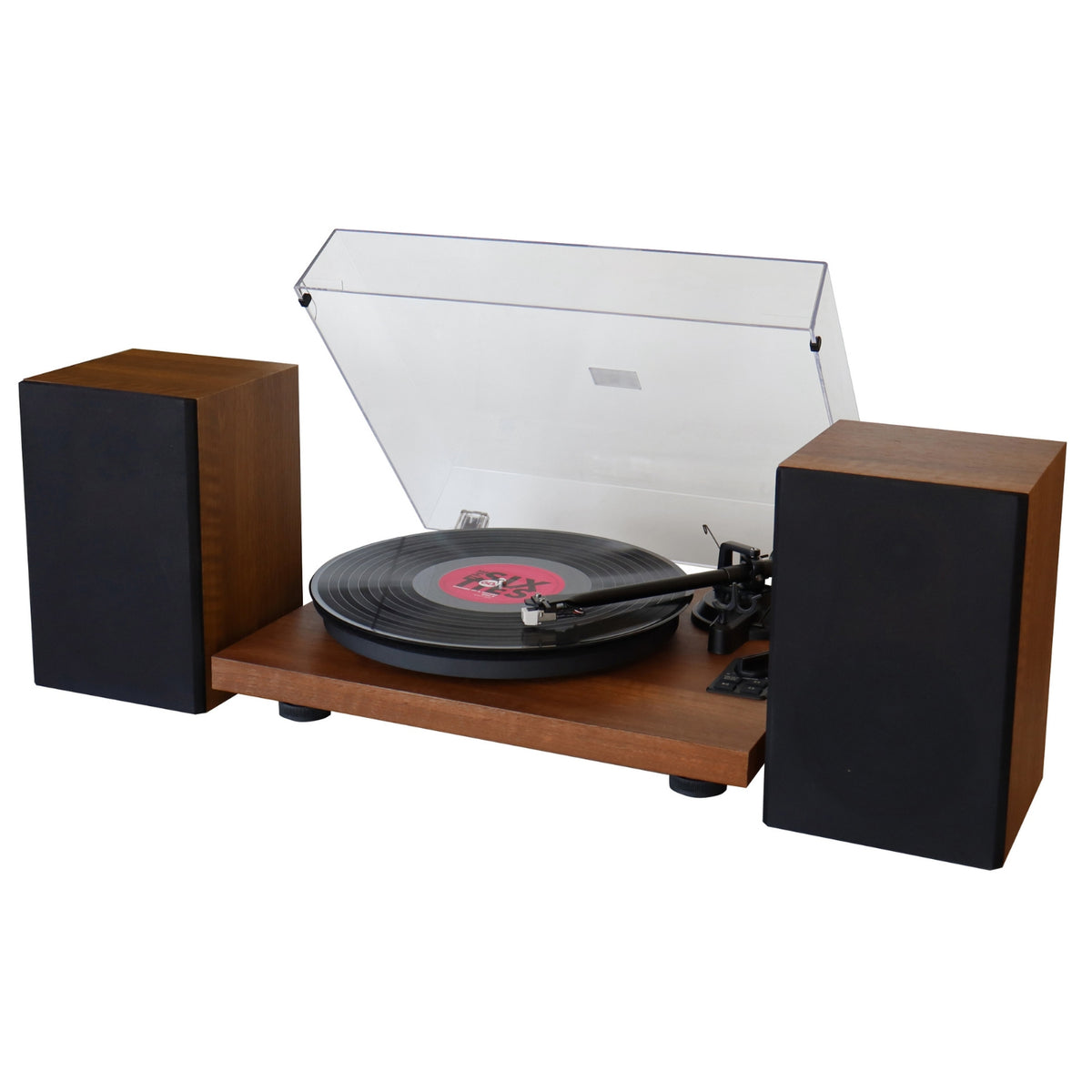 Soundmaster EliteLine PL711BR Plattenspieler-Komplettsystem – mit Audio-Technica Tonabnehmer, integriertem Verstärker, Lautsprechern, USB-Aufnahme, Bluetooth und PHONO/LINE-OUT