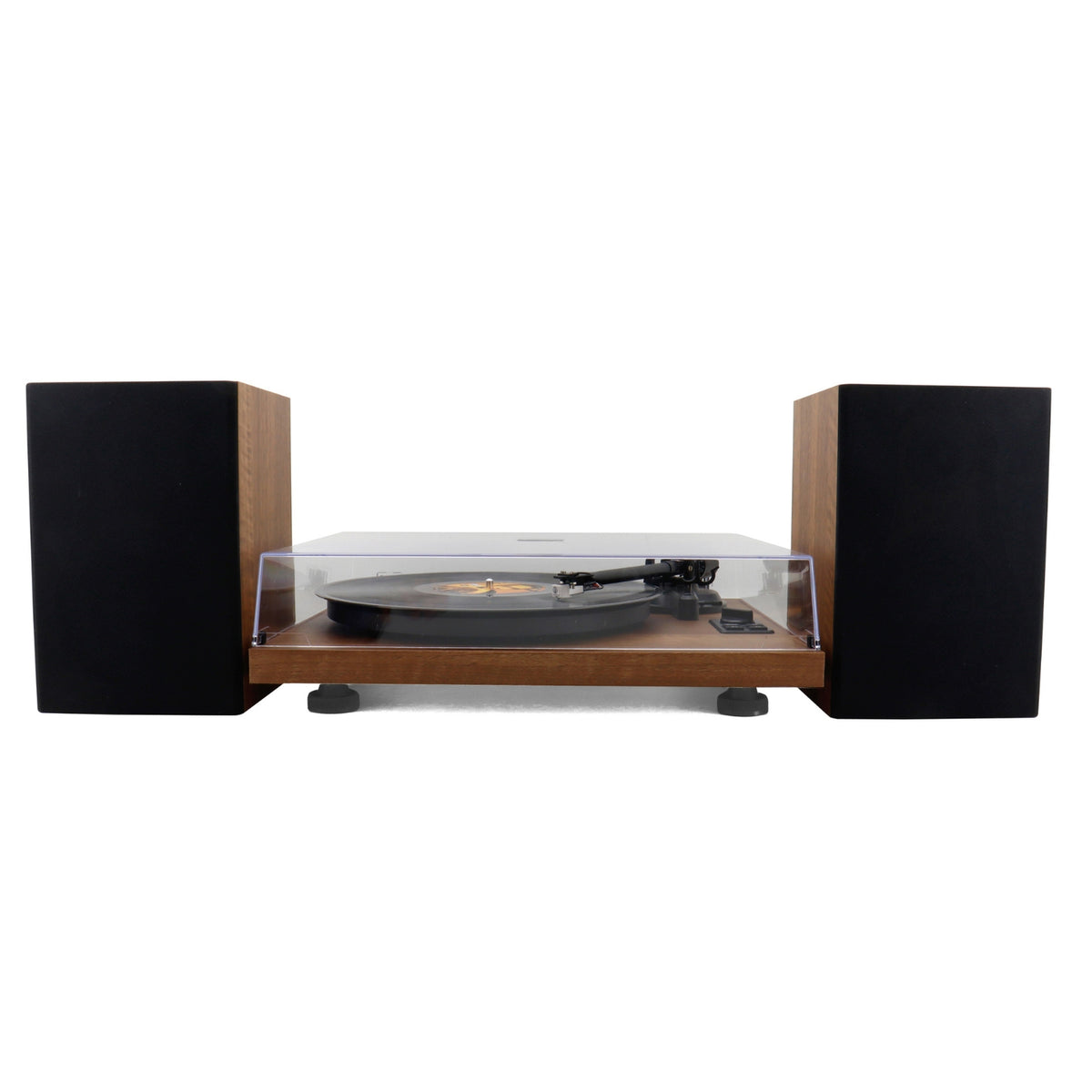 Soundmaster EliteLine PL711BR Plattenspieler-Komplettsystem – mit Audio-Technica Tonabnehmer, integriertem Verstärker, Lautsprechern, USB-Aufnahme, Bluetooth und PHONO/LINE-OUT