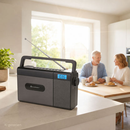 Soundmaster RCD1170SW – kompaktes UKW-CD-Radio mit Akku, Bluetooth, USB & großer LCD-Anzeige