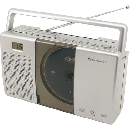 Radio portátil Soundmaster RCD1185 con reproductor de CD, función de audiolibro, radio maletín y radio para cocina