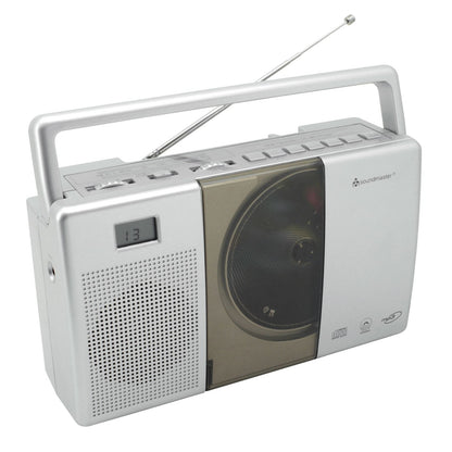 Radio portátil Soundmaster RCD1185 con reproductor de CD, función de audiolibro, radio maletín y radio para cocina