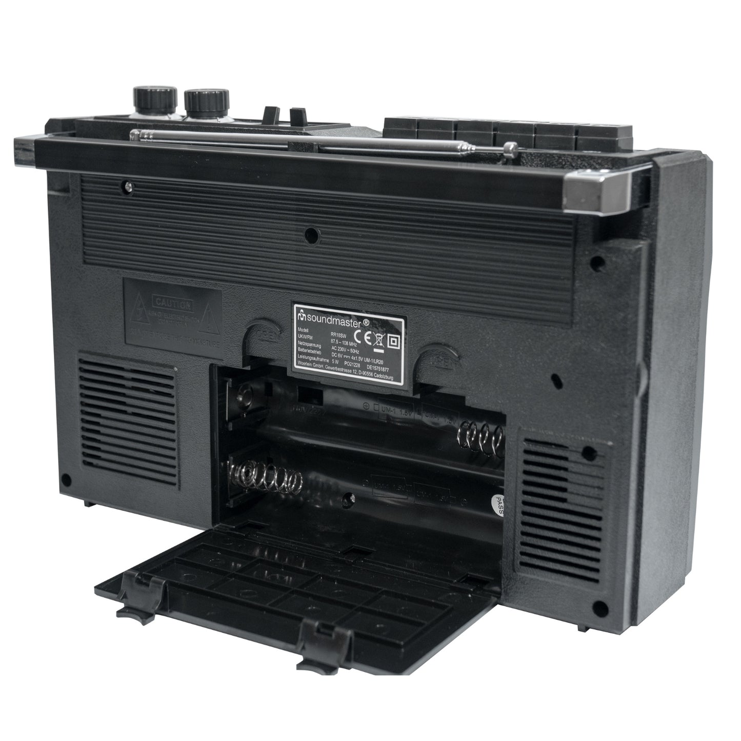 Soundmaster RR18SW Retro Radiorecorder Kassettenrekorder