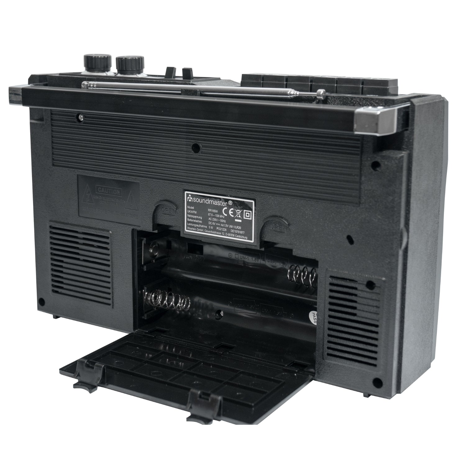 Soundmaster RR18SW Retro Radiorecorder Kassettenrekorder