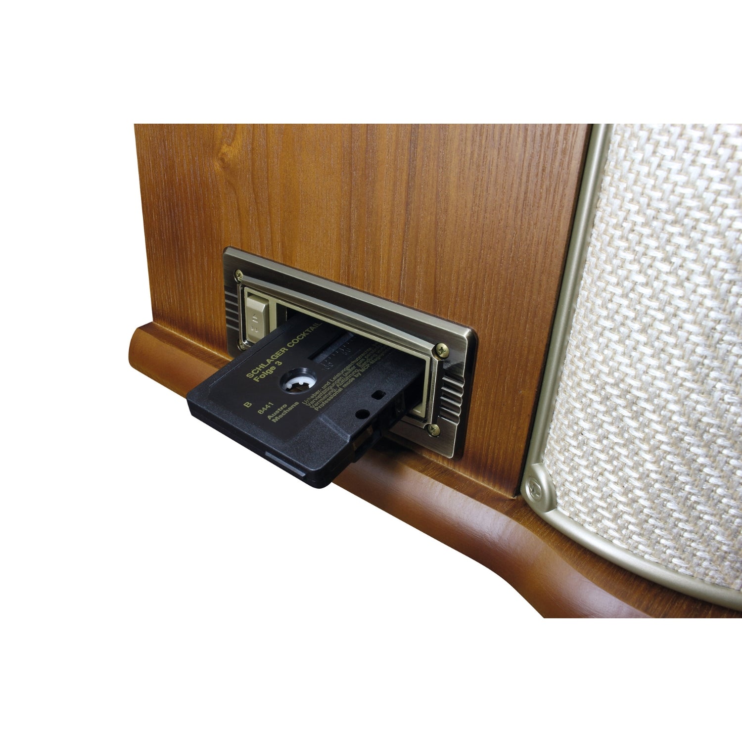 Soundmaster NR566BE 7-in-1 nostalgic stereo system with record player Audio Technica magnetic pickup | Digital radio DAB+ | CD-MP3 | USB | Cassette | Bluetooth | Digitization function | Equalizer