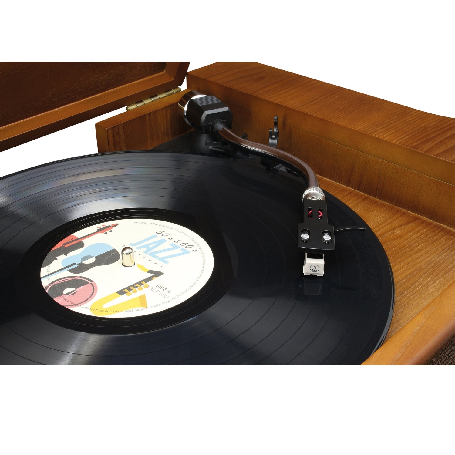 Soundmaster NR566BR 7-in-1 nostalgia stereo system with turntable, Audio Technica cartridge, DAB+ digital radio, CD-MP3, USB, cassette, Bluetooth, digitization function, equalizer