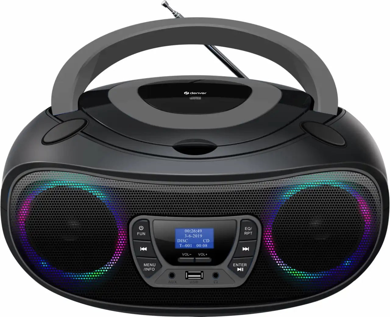DENVER TDB-212 – DAB + Boombox mit Bluetooth CD-Player AUX