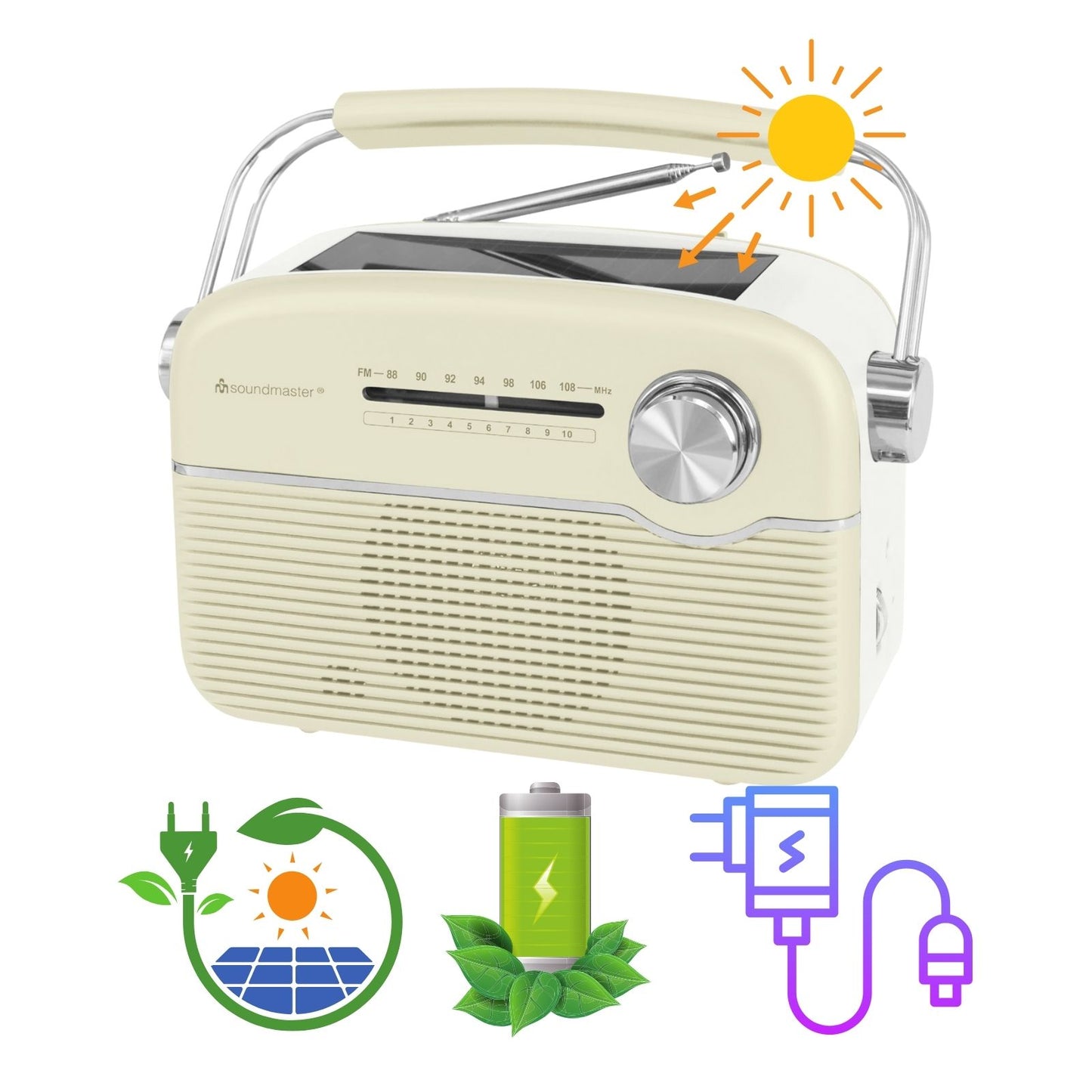 Soundmaster TR480BE tragbares Radio mit Solar und Lithium