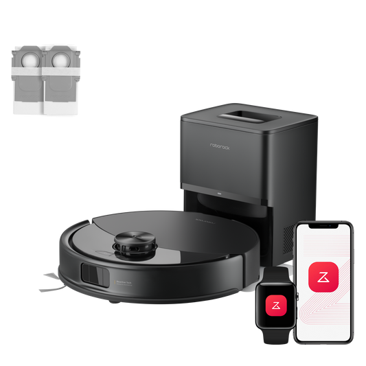Roborock Q10 S5+ Set Saug- und Wischroboter mit Auto-Entleerungsstation mit zwei zusätzlichen Staubbeuteln