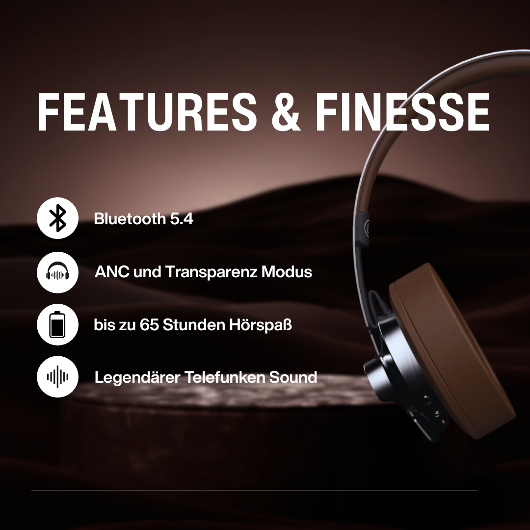 TELEFUNKEN ARCO CLASSIC - Active Noise Cancelling Bluetooth