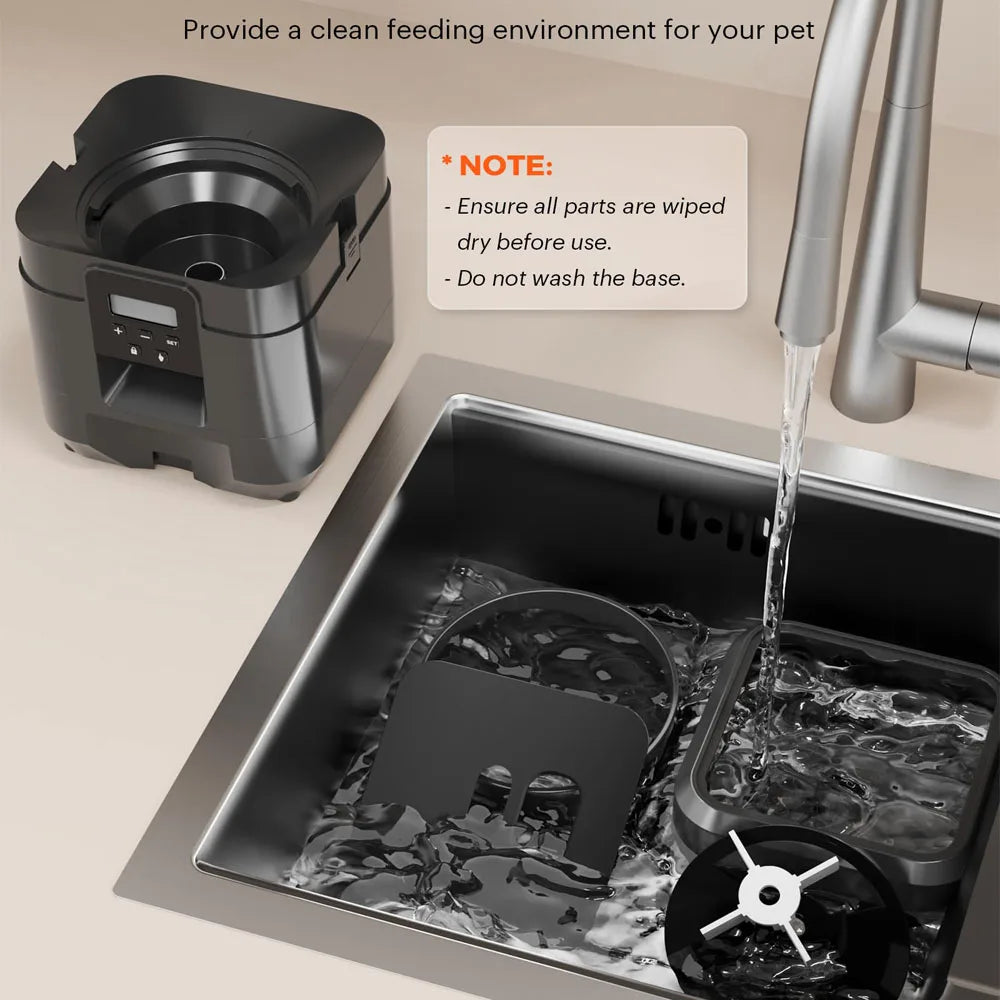 smart pet feeder automatic cat feeder dog slow food machine with timed quantitative automatic cat food dispenser cat dog bowl – Ansicht 5 – Produktbild von Soundmaxx Online