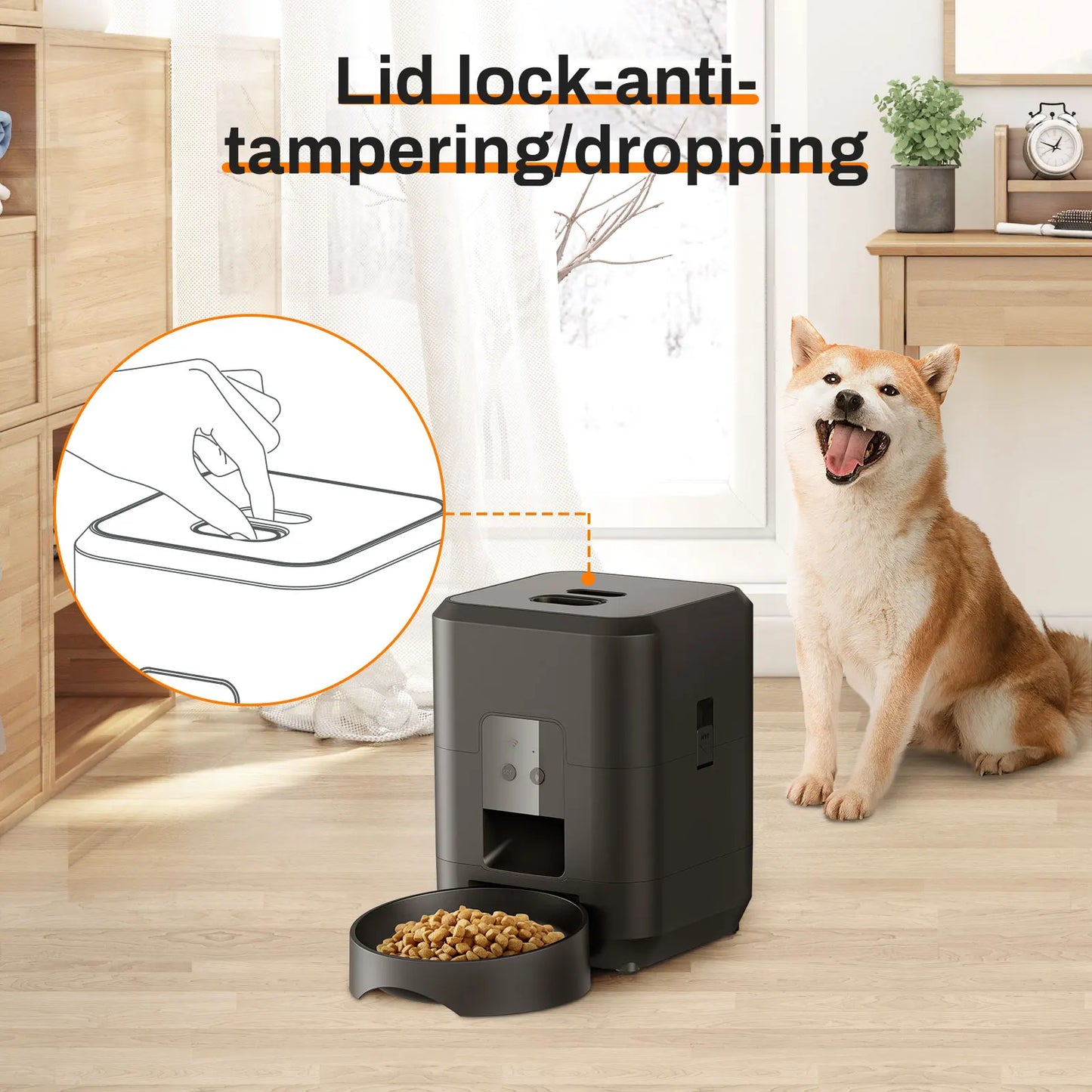smart pet feeder automatic cat feeder dog slow food machine with timed quantitative automatic cat food dispenser cat dog bowl – Ansicht 15 – Produktbild von Soundmaxx Online