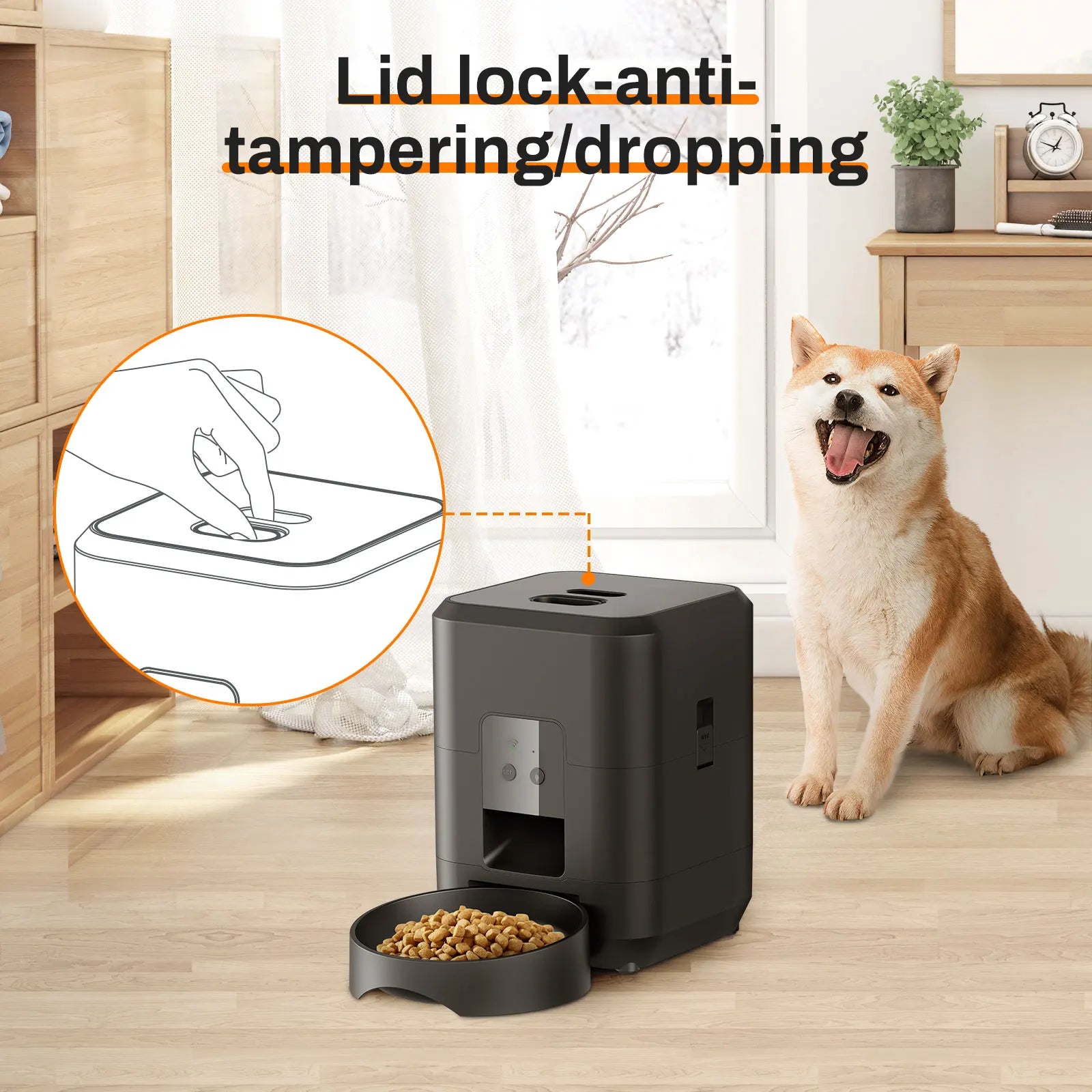 smart pet feeder automatic cat feeder dog slow food machine with timed quantitative automatic cat food dispenser cat dog bowl – Ansicht 15 – Produktbild von Soundmaxx Online