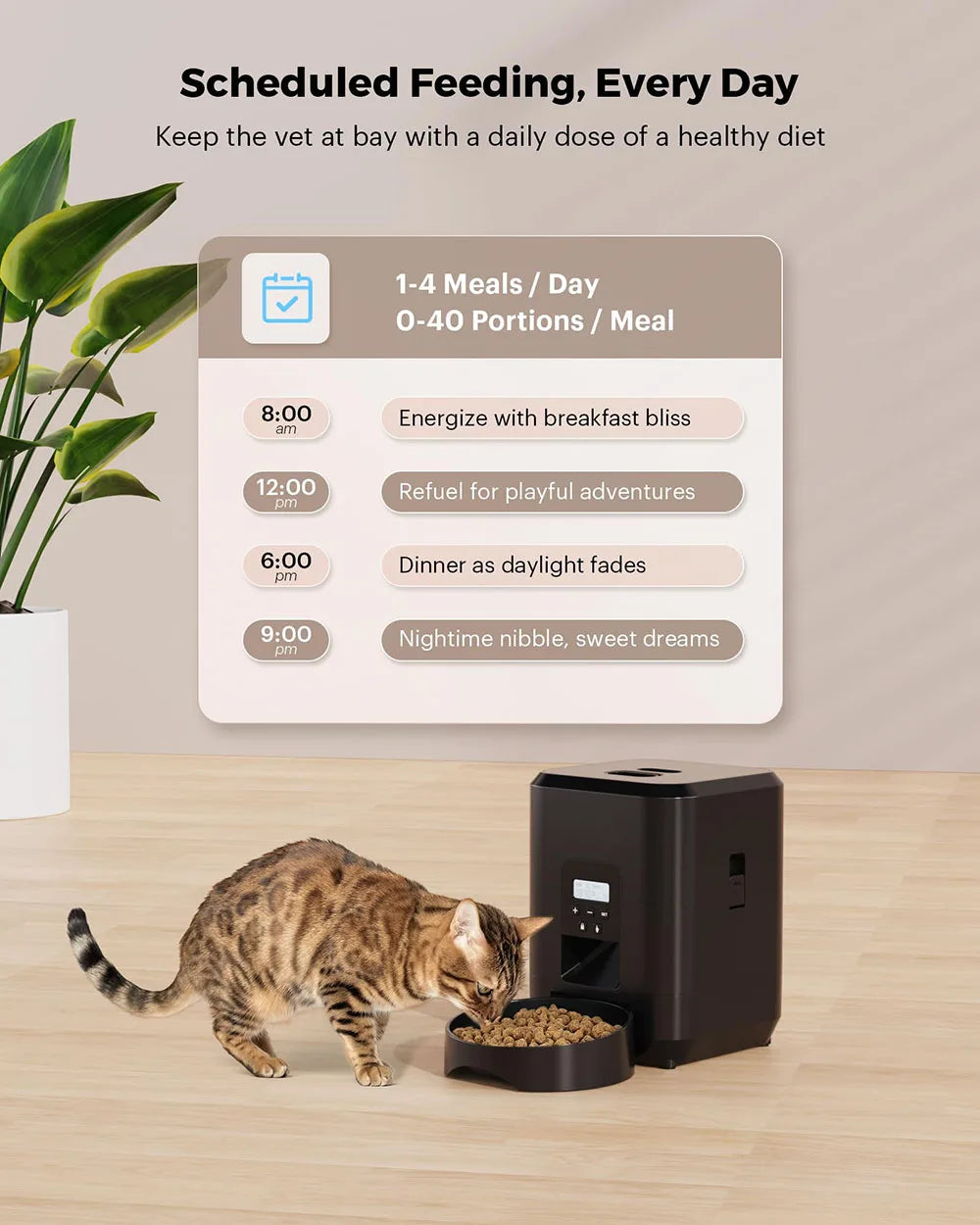 smart pet feeder automatic cat feeder dog slow food machine with timed quantitative automatic cat food dispenser cat dog bowl – Ansicht 8 – Produktbild von Soundmaxx Online