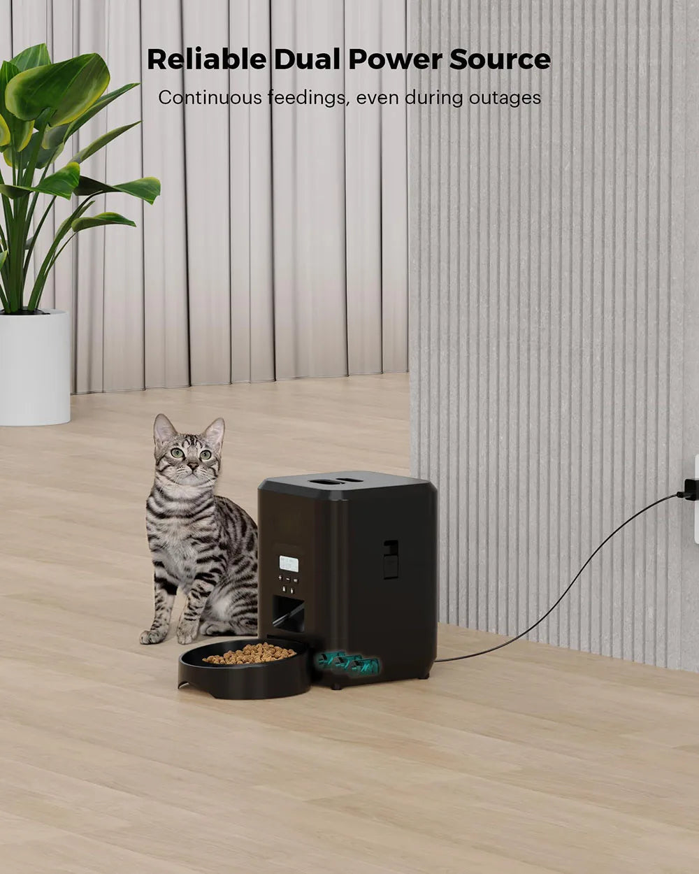 smart pet feeder automatic cat feeder dog slow food machine with timed quantitative automatic cat food dispenser cat dog bowl – Ansicht 10 – Produktbild von Soundmaxx Online