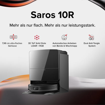 Roborock Saros 10R Saugroboter mit Wischfunktion & abnehmbarem Wischmopp