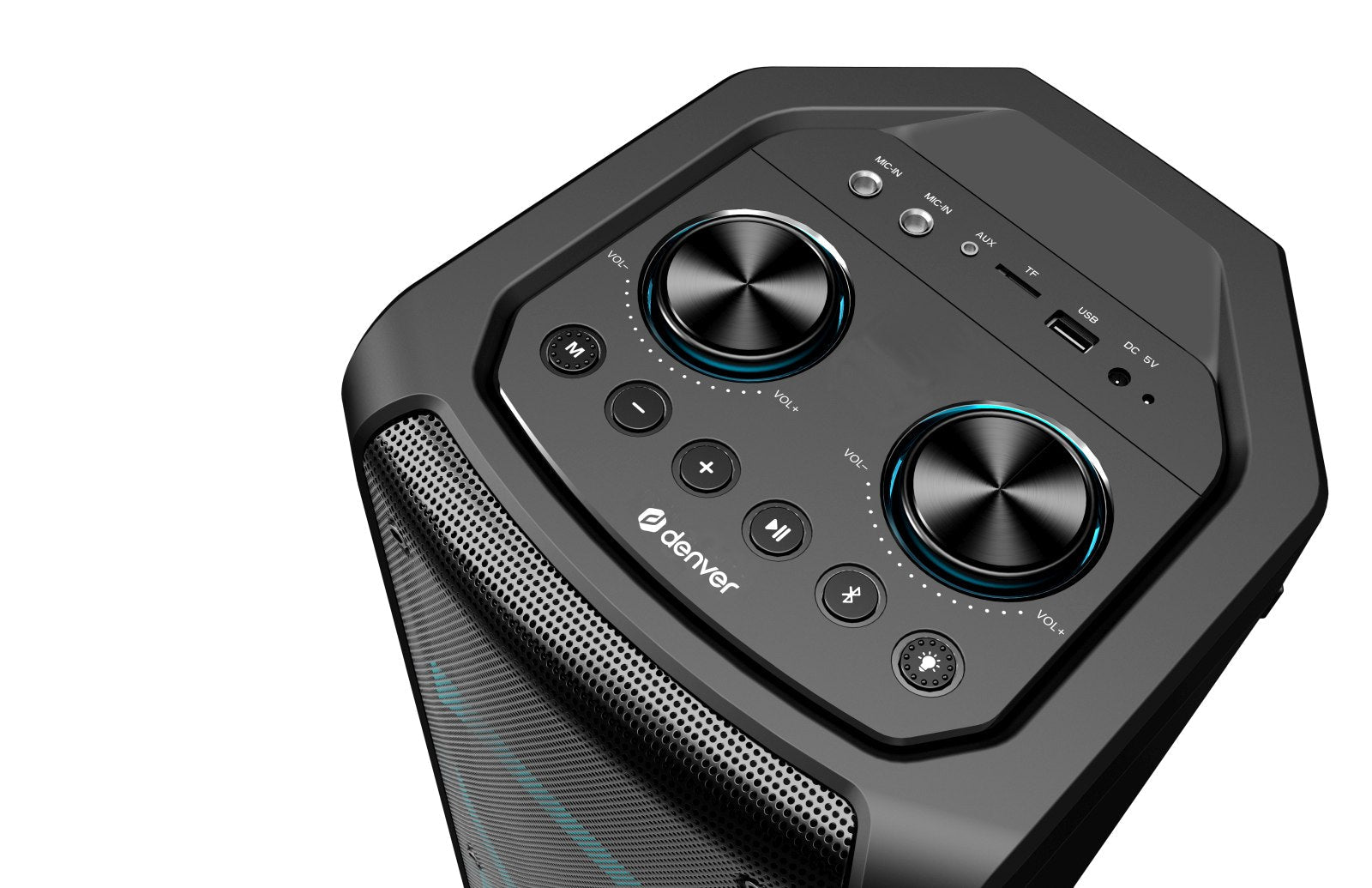 denver bps 352 karaoke bluetooth partylautsprecher mit led lichteffekten und mikrofon – Ansicht 5 – Produktbild von Soundmaxx Online