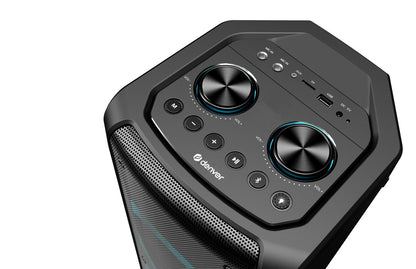 denver bps 352 karaoke bluetooth partylautsprecher mit led lichteffekten und mikrofon – Ansicht 5 – Produktbild von Soundmaxx Online