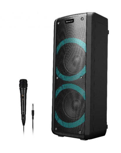 denver bps 352 karaoke bluetooth partylautsprecher mit led lichteffekten und mikrofon – Rückansicht – Produktbild von Soundmaxx Online
