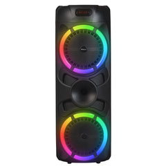 DENVER BPS-459 – Karaoke Bluetooth-Partylautsprecher Akku mit LED-Lichteffekten und Funk Mikrofon, 400W (40 RMS)