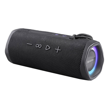 denver btv 223b kabelloser tws bluetooth lautsprecher mit led lichteffekten und power fur outdoor party wasserfest ipx5 200w 20w rms – Seitenansicht – Produktbild von Soundmaxx Online