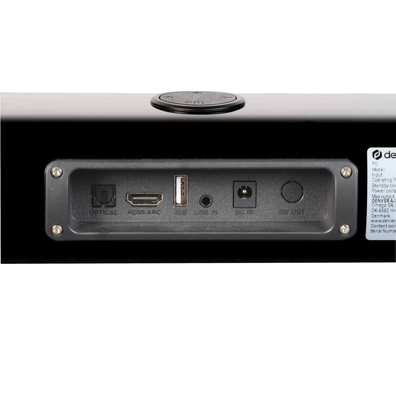 denver dsb 4030 schlanke bluetooth soundbar mit hdmi usb starkem klang – Detailaufnahme – Produktbild von Soundmaxx Online