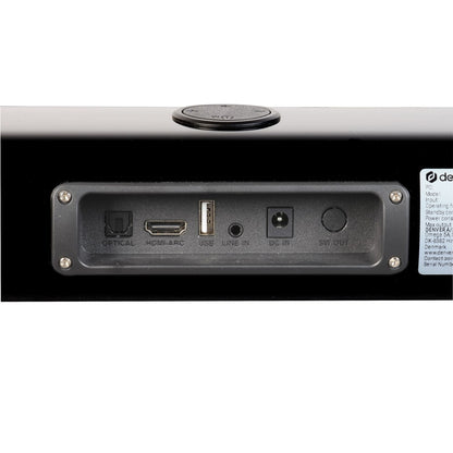 denver dsb 4030 slanke bluetooth soundbar met hdmi usb krachtig geluid – detailopname – productfoto van Soundmaxx Online
