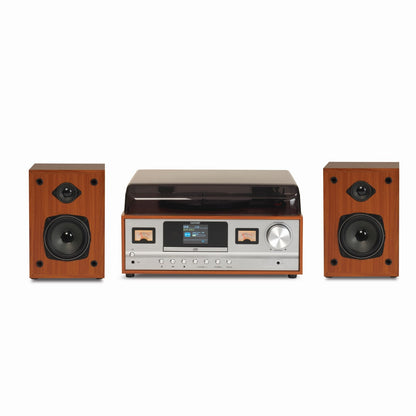 denver mrd 52lw light wood retro musikcenter mit dab bluetooth vu metern plattenspieler – Ansicht 8 – Produktbild von Soundmaxx Online
