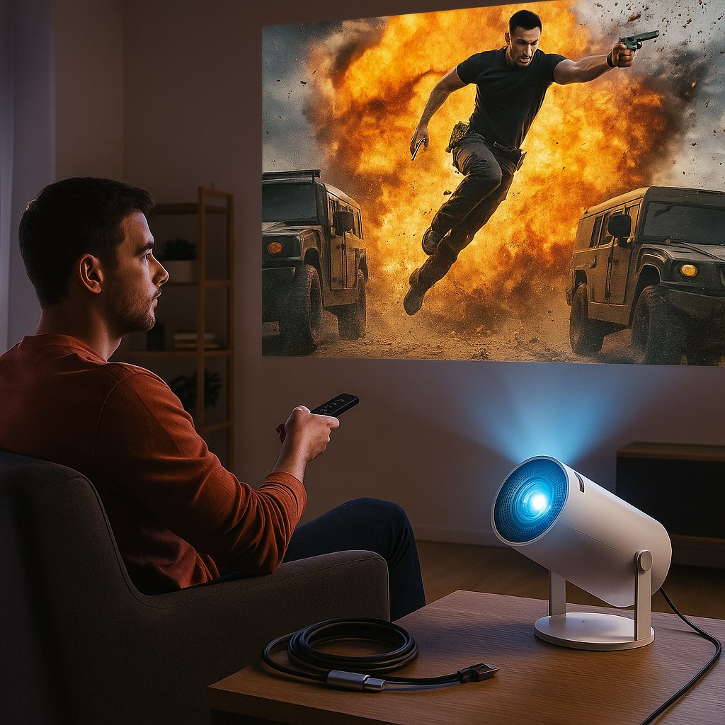 Denver PR-2500 Full HD Beamer Projektor mit 1080p 175 ANSI