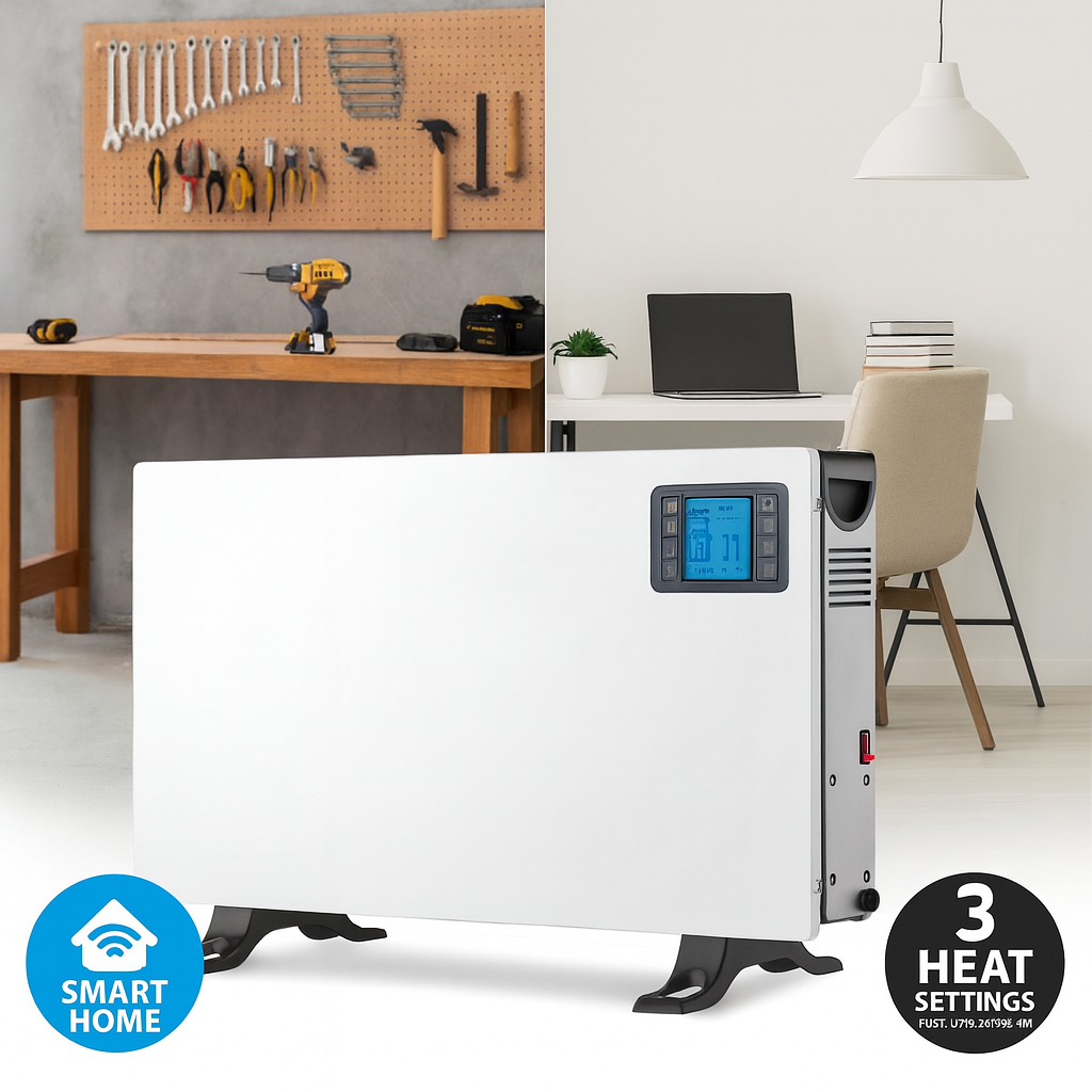 denver sch 2105 smarter wi fi konvektorheizer mit app sprachsteuerung 3 heizstufen timer turbo modus und effizientem heizen nur nach bedarf fur geringere energiekosten – Detailaufnahme – Produktbild von Soundmaxx Online