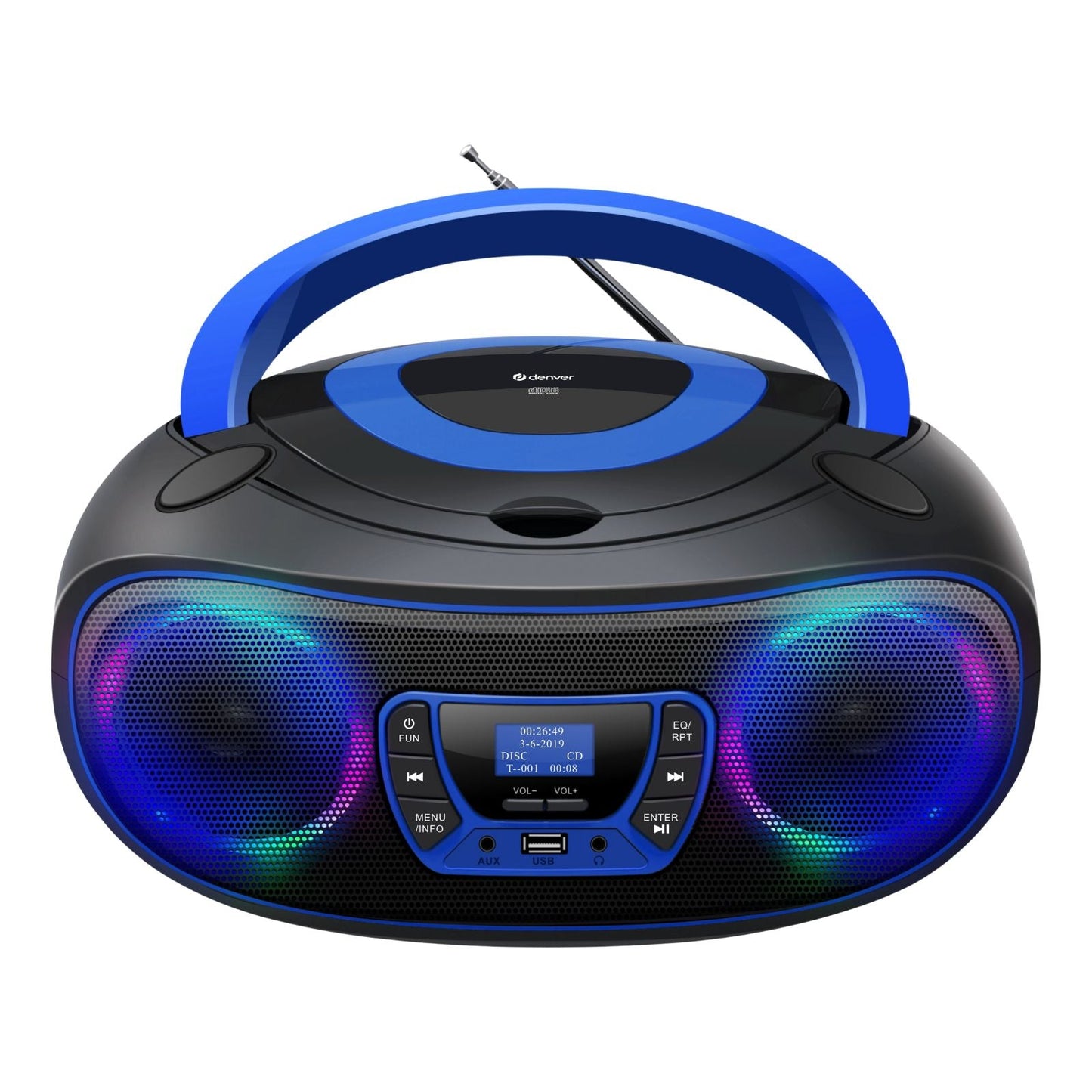 DENVER TDB-212 – DAB+ Boombox mit Bluetooth CD-Player AUX