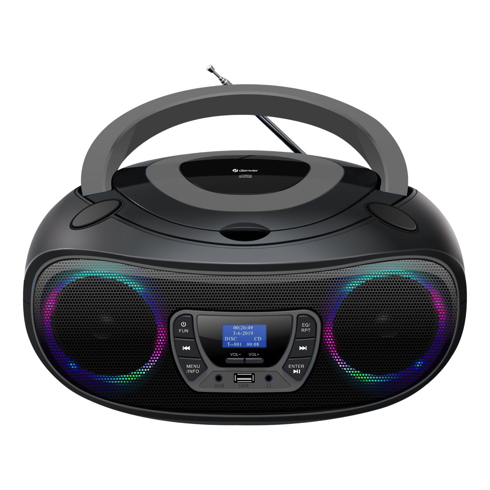 DENVER TDB-212 – DAB+ Boombox mit Bluetooth CD-Player AUX