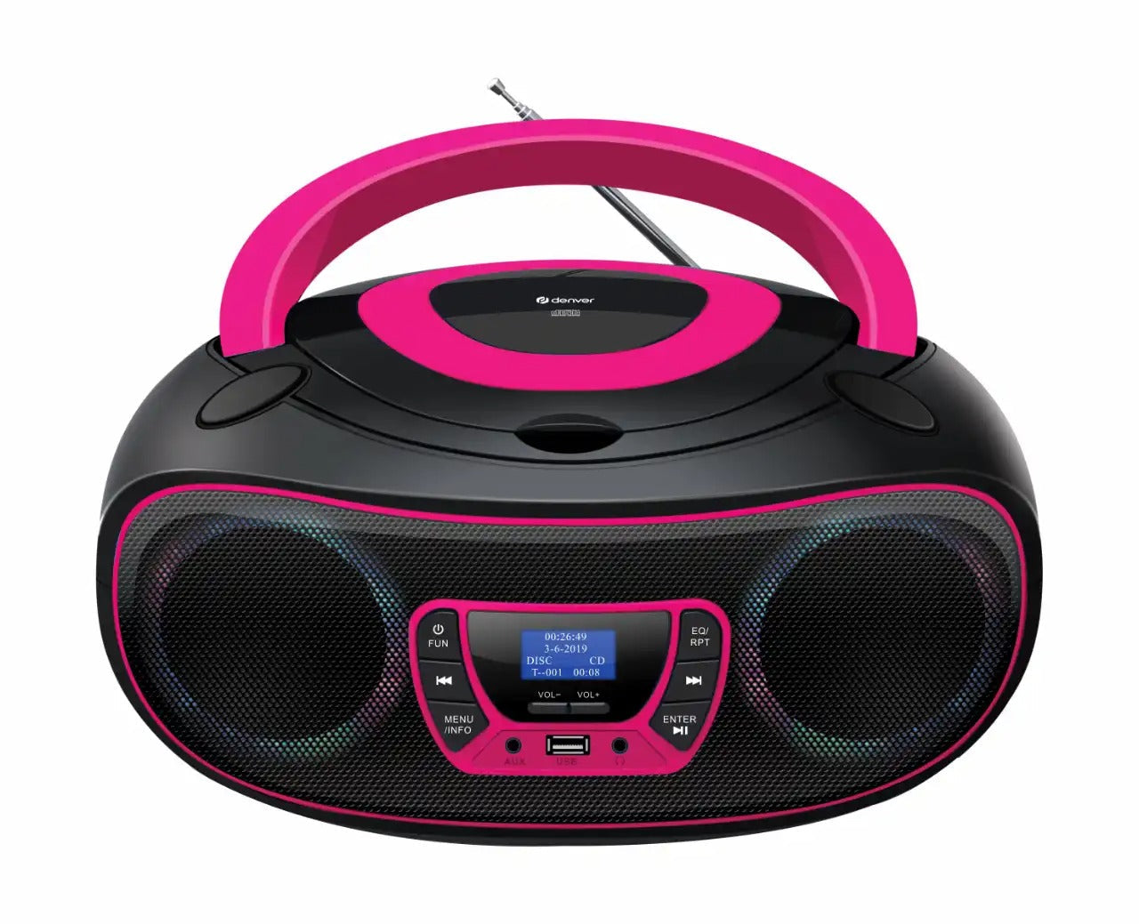 DENVER TDB-212 – DAB+ Boombox mit Bluetooth CD-Player AUX