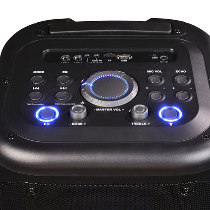 denver tsp 353 bluetooth partylautsprecher 400w mit mega led lichtshow akku karaoke mikrofon – Ansicht 10 – Produktbild von Soundmaxx Online