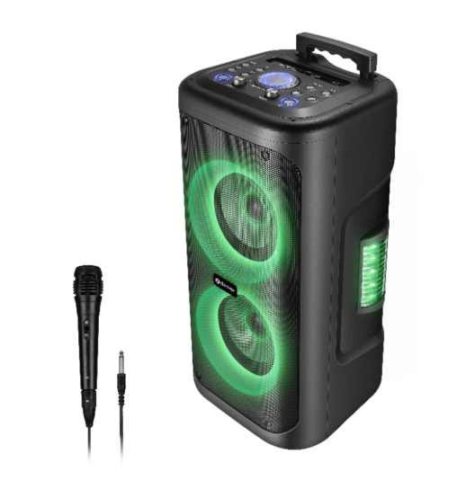denver tsp 353 bluetooth partylautsprecher 400w mit mega led lichtshow akku karaoke mikrofon – Ansicht 8 – Produktbild von Soundmaxx Online