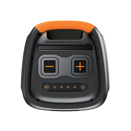 denver tsp 456 bluetooth trolley lautsprecher mit led lichtshow mikrofon – Detailaufnahme – Produktbild von Soundmaxx Online