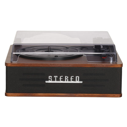 denver vpb 262 retro plattenspieler mit bluetooth 5 0 integrierten stereo lautsprechern 3 geschwindigkeiten auto stop und rca ausgang – Detailaufnahme – Produktbild von Soundmaxx Online