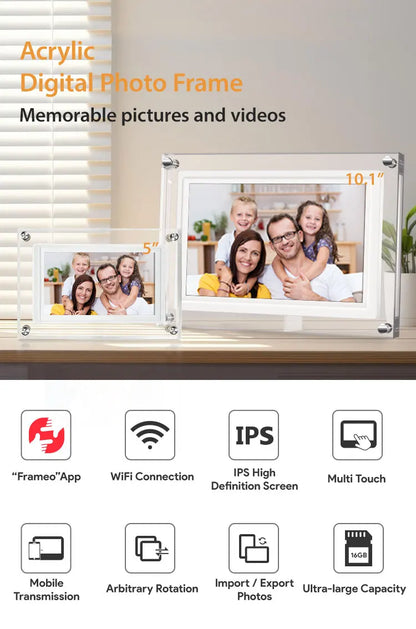 Frameo 5 Inch WiFi Digital Picture Frame 1280 * 720 IPS HD