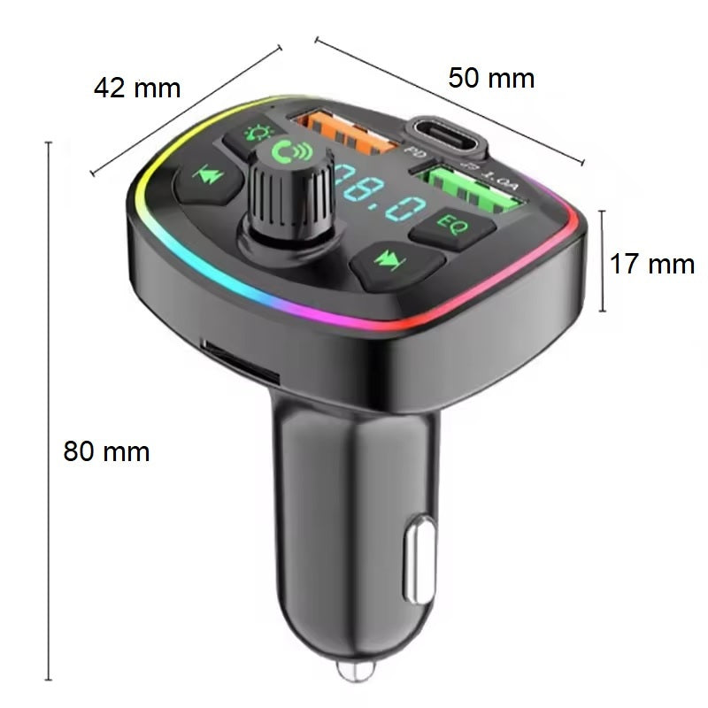 fm transmitter auto kfz radio bluetooth 5 0 adapter dual usb pd ladegerat handy – Ansicht 6 – Produktbild von Soundmaxx Online