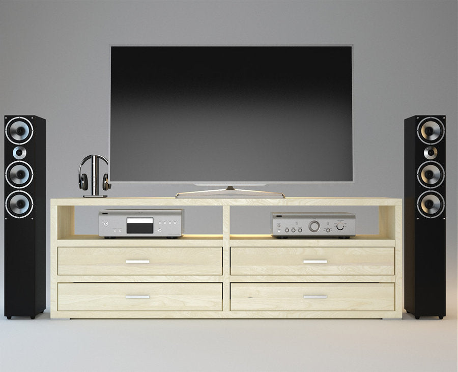 Pedenza HiFi-Sideboard 140 cm – Birke Massivholz