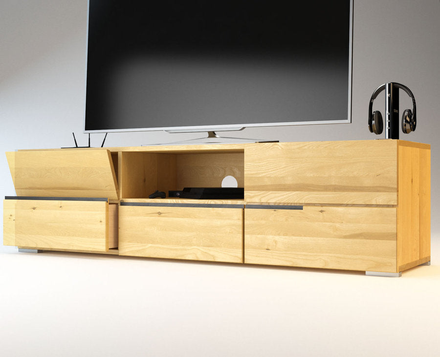 ARDEA HiFi-Sideboard 180 cm – Birke Massivholz