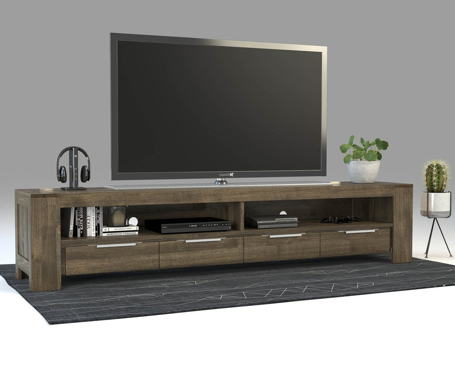 Robosto HiFi-Sideboard 240 cm – Birke Massivholz mit Kabeldurchführungen